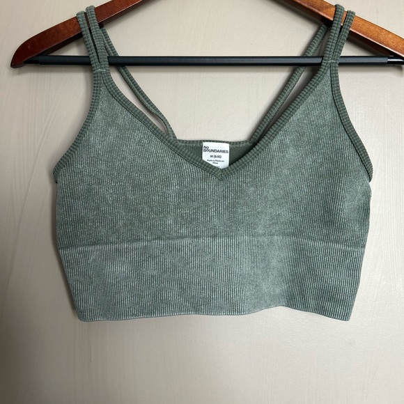 No Boundaries Sage Ribbed Bralette - Picture 1 of 4